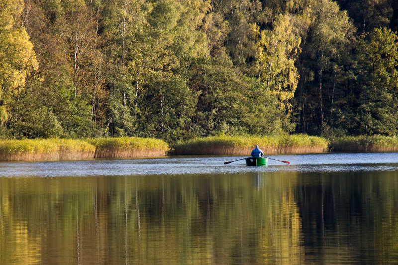 Rowing on lake Grossensee